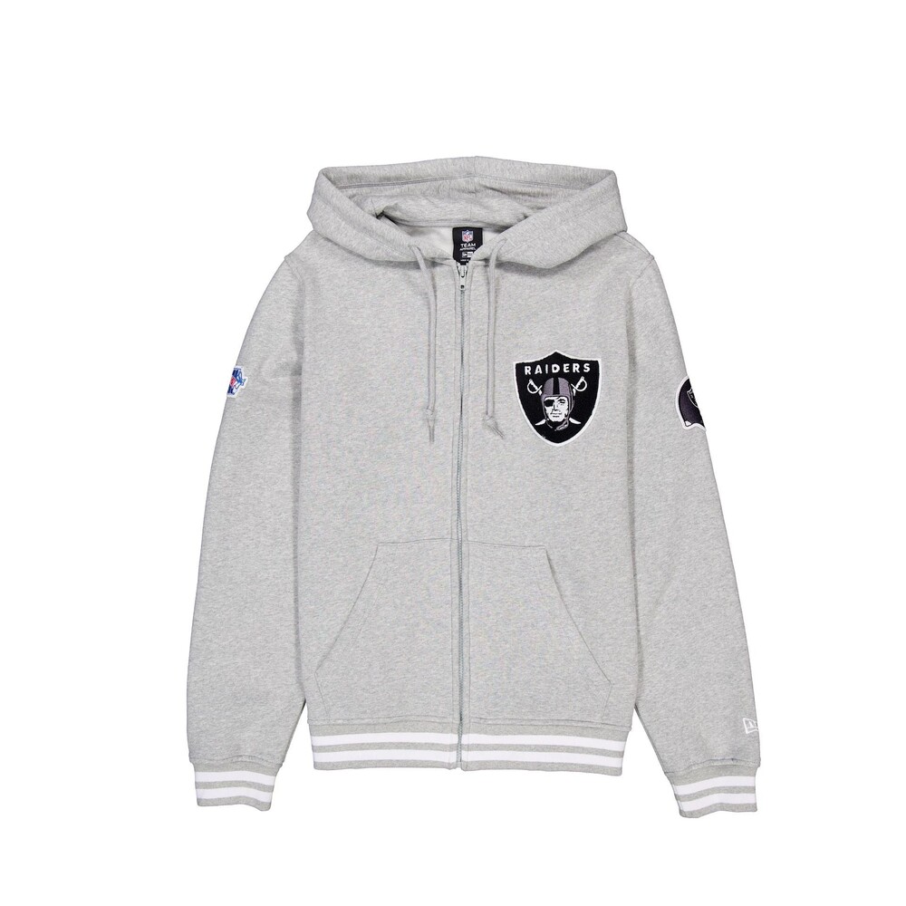 New Era Las Vegas Raiders Gray Logo Select Full-Zip Hoodie - Size XL